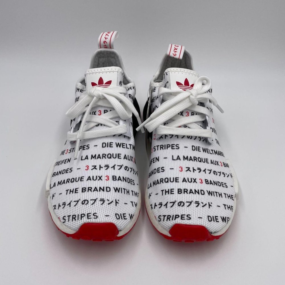 Adidas NMD R1 White / Black / Red Shoes - Picture 3 of 8